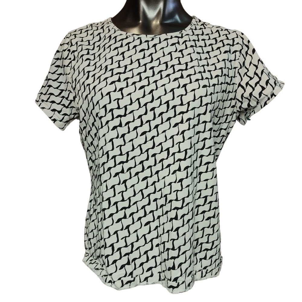 Valarie Stevens Seperates Women's Black & White Chevron Print T-Shirt XL